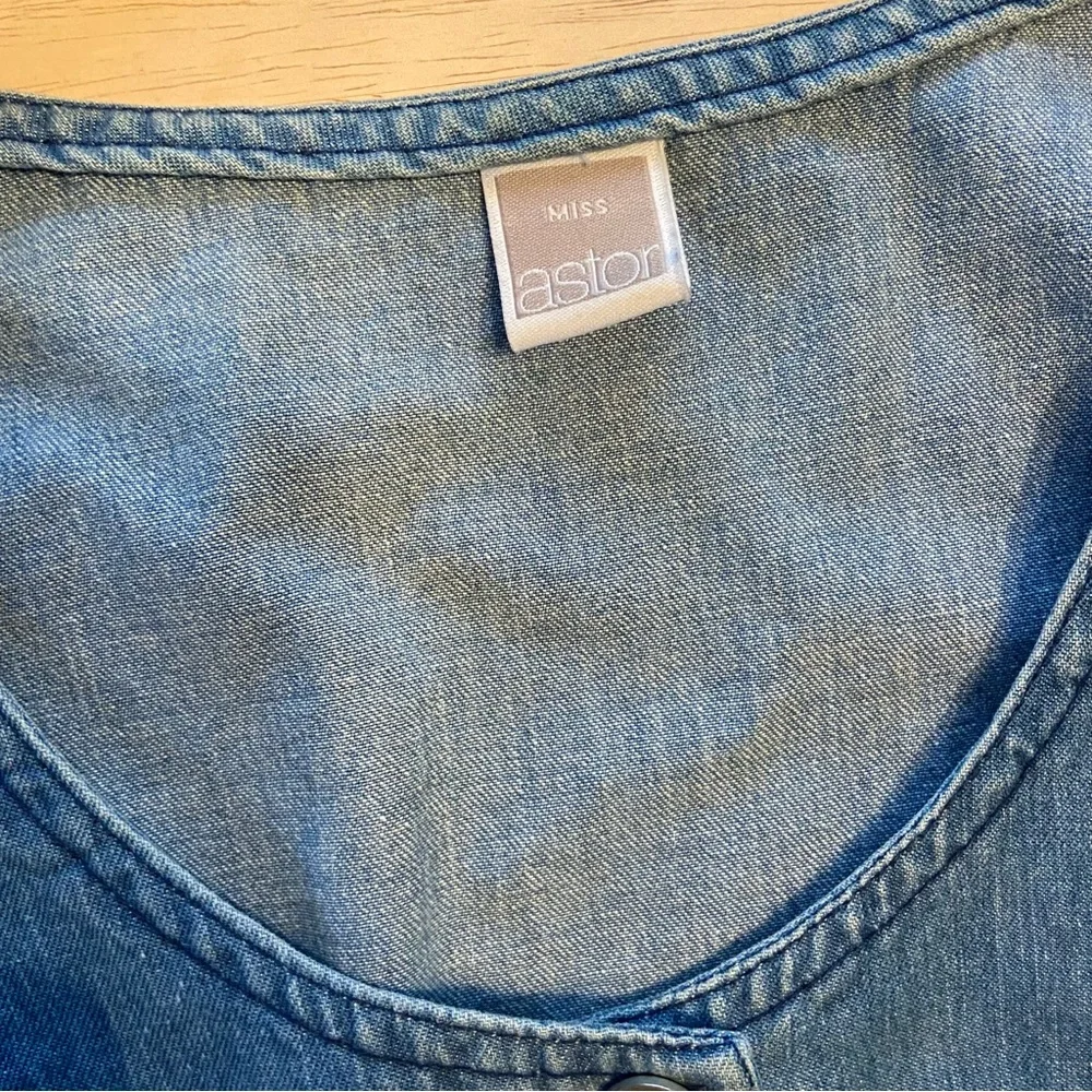Vintage Denim 100% Cotton Maxi Dress by Miss Astor Women’s Size Medium to Large - Picture 6 of 8